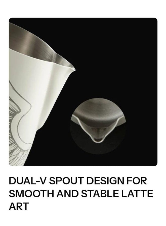 زيروهيرو إبريق حليب لاتيه آرت ZeroHero Angel سعة 600 مل – إبريق رغوة من الفولاذ المقاوم للصدأ SUS304 - Image 5